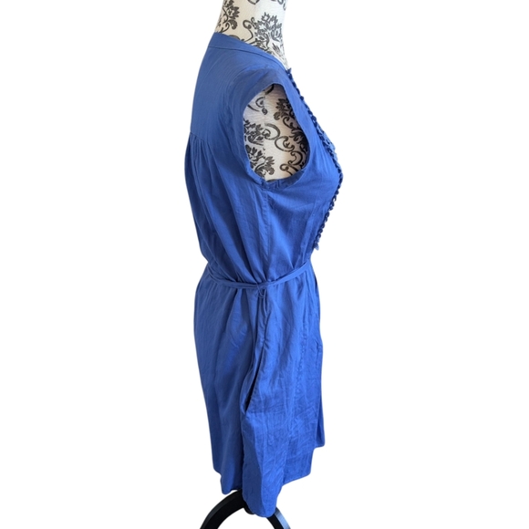 Marcs Dress Periwinkle Blue Cotton Broderie Lace Panel Silk Coquette Women's 6 - Picture 13 of 15